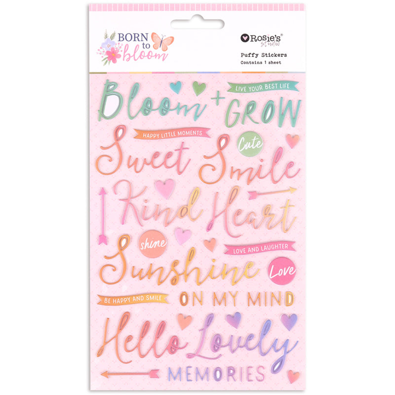 Born To Bloom | Puffy Stickers - Sentiments