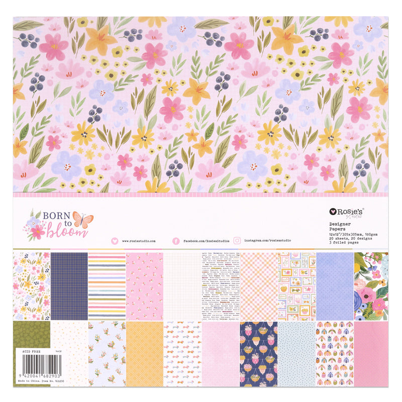 Born To Bloom | 12" X 12" Paper Pack ( 20 Sheets)