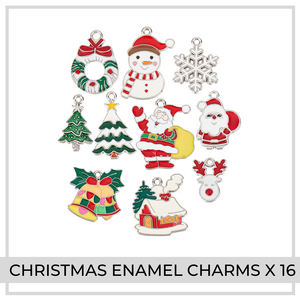 Christmas Enamel Charms x 10 | (SET A)