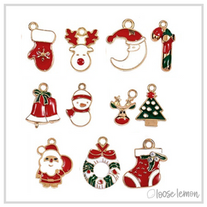 Christmas Enamel Charms x 11 | (SET F)