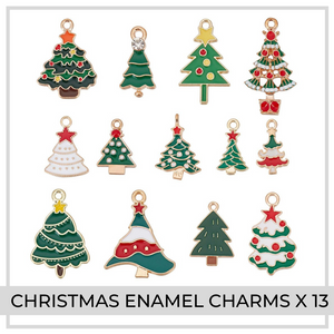 Christmas Enamel Charms x 13 | (SET G)