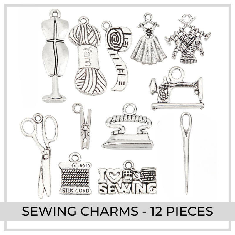 Silver Sewing Charms x 12