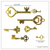 Gold Key Charms x 7