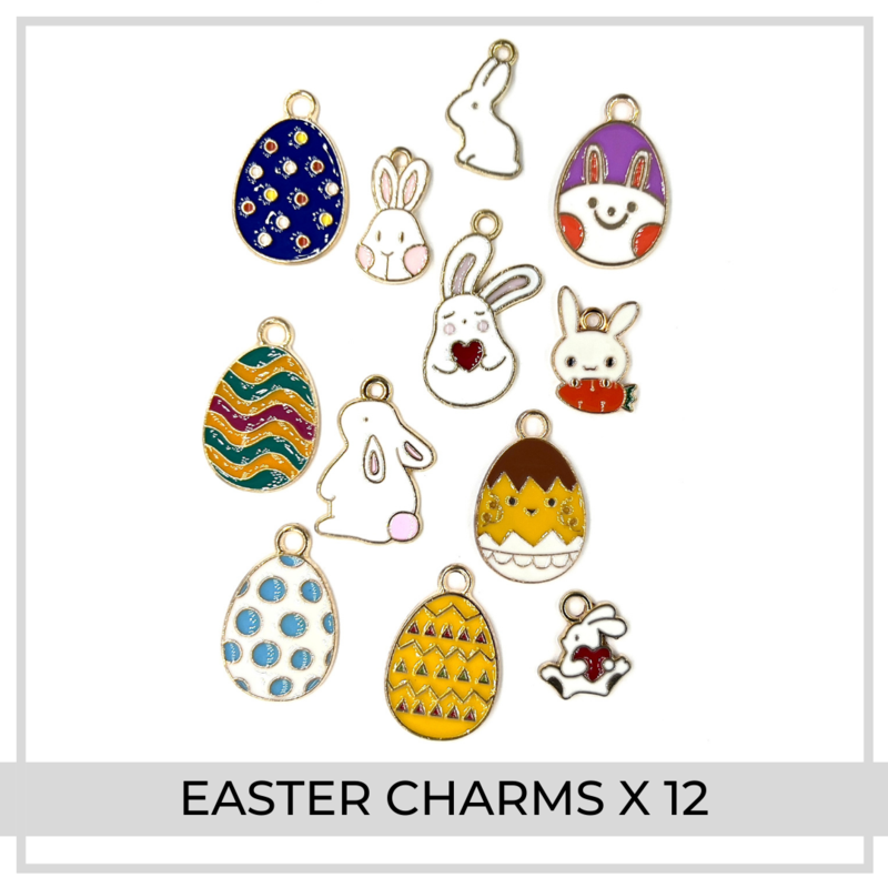 Easter Enamel Charms x 12
