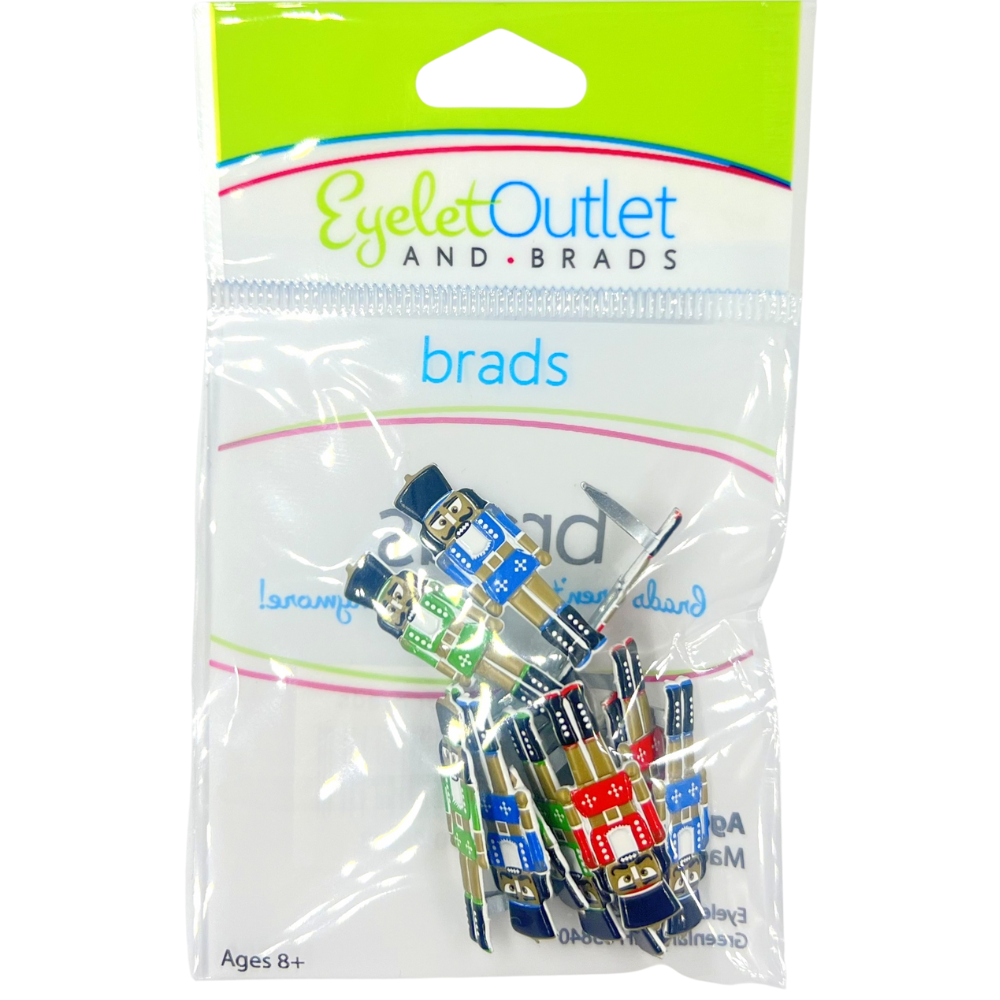 Christmas Nutcracker Brads x 12 | Eyelet Outlet