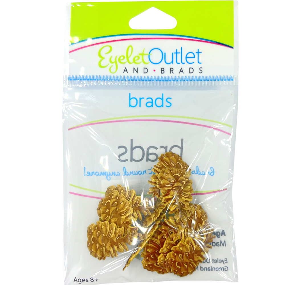 Christmas Pinecone Brads x 12 | Eyelet Outlet