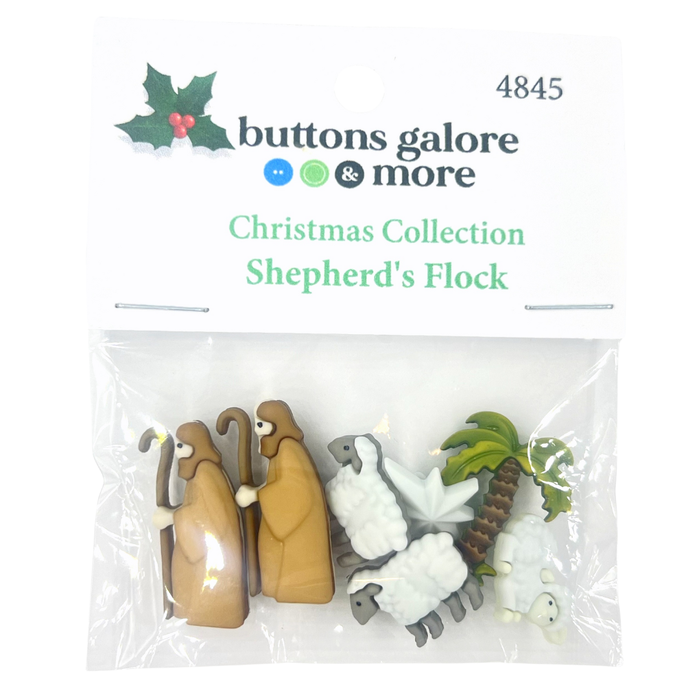 Christmas Buttons x 7 | Shepherd's Flock (Buttons Galore & More)