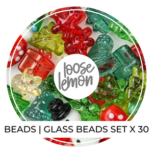 Glass Beads Christmas Set x 30