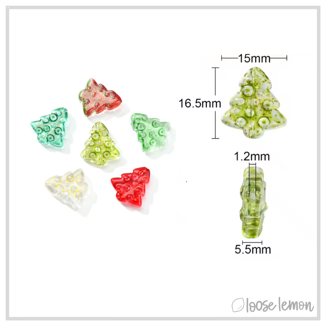 Glass Tree Beads x 25