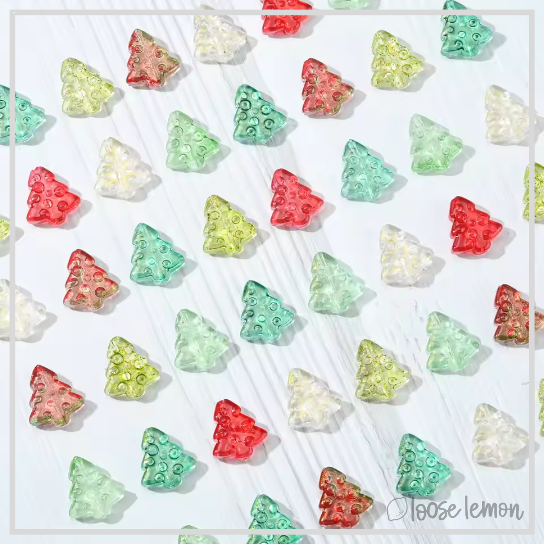 Glass Tree Beads x 25