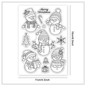 Christmas Acrylic Stamp | Christmas Snowmen