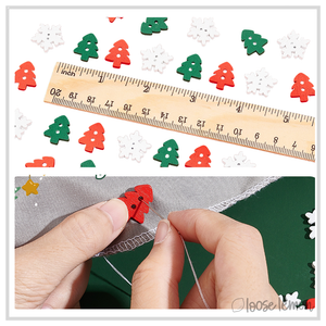 Holiday Buttons x 9 | White Snowflake