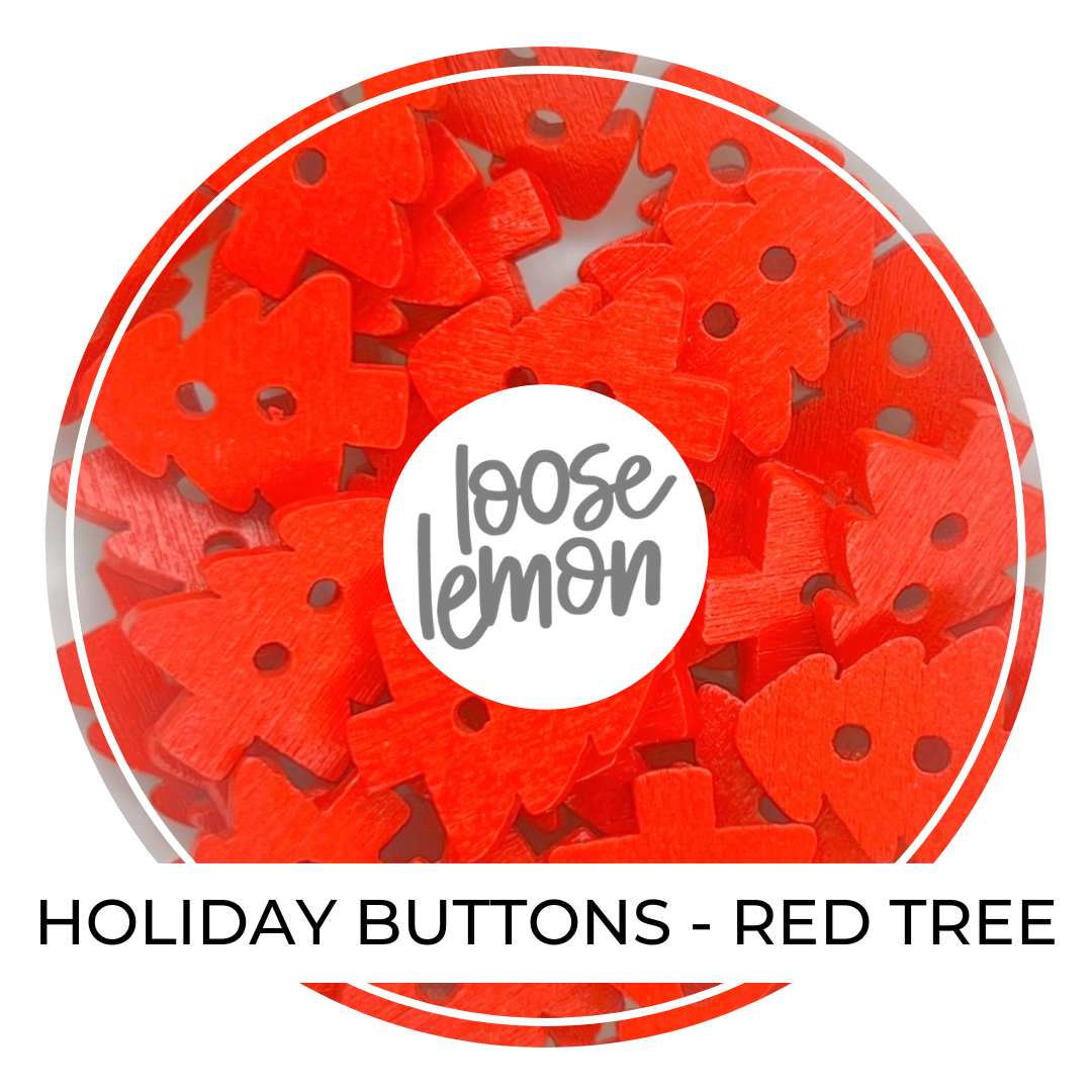 Holiday Buttons x 9 | Red Tree