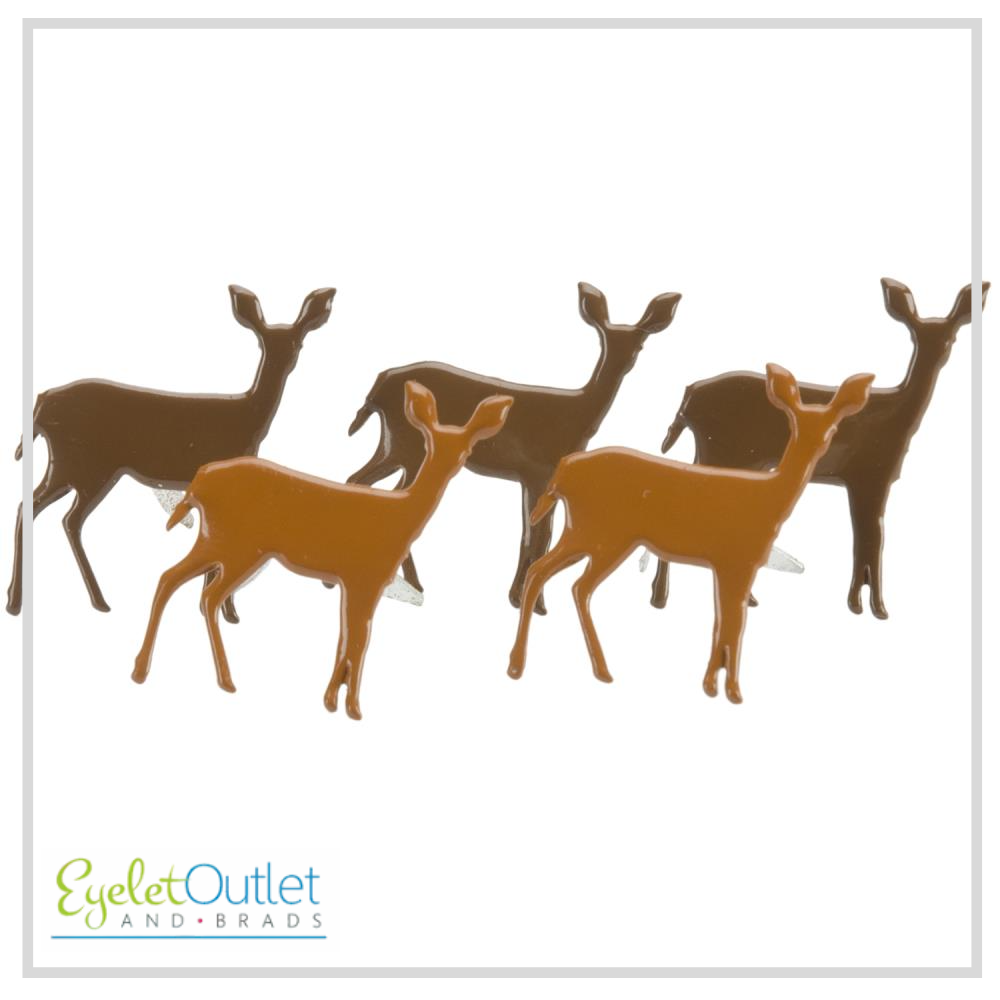 Christmas Deer Brads x 12 | Eyelet Outlet