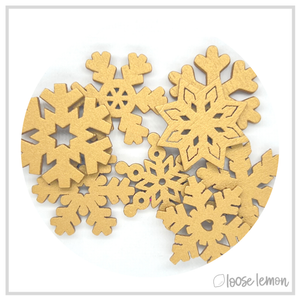 Wooden Snowflakes | Gold X 8 Pieces