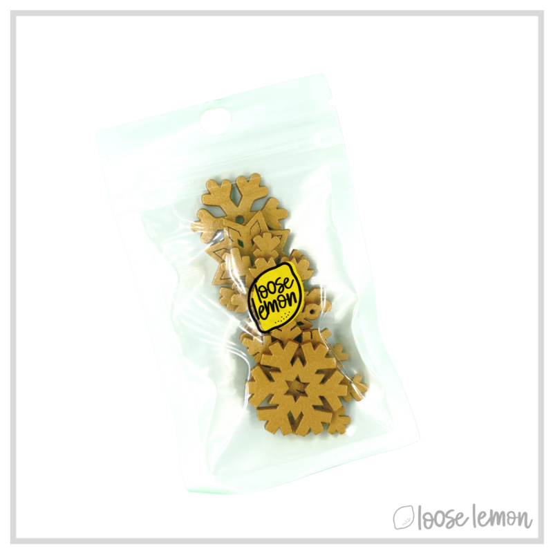 Wooden Snowflakes | Gold X 8 Pieces
