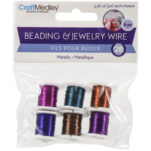 Craft Medley Beading & Jewelry Wire Metallic | 28 Gauge (Glam)