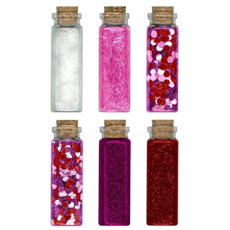 Craft Medley Glitter Confetti Vials | Rouge Pink