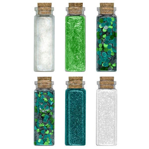 Craft Medley Glitter Confetti Vials | Sky (Green/Blue)