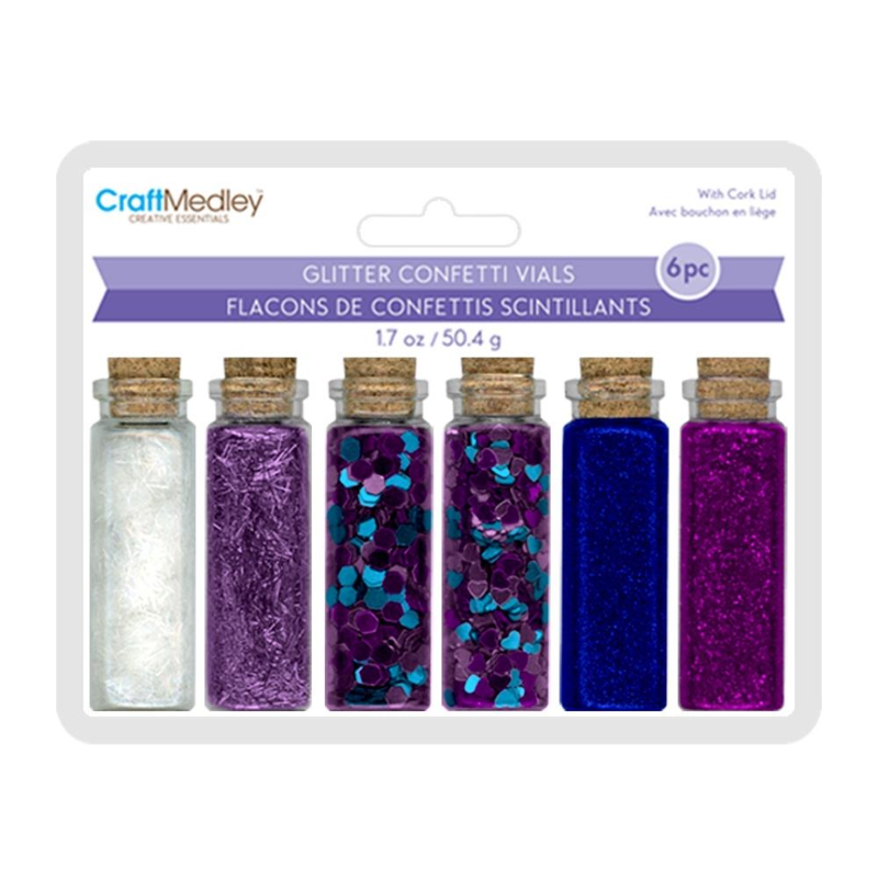 Craft Medley Glitter Confetti Vials | Regal Purple