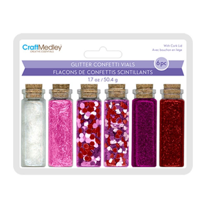 Craft Medley Glitter Confetti Vials | Rouge Pink