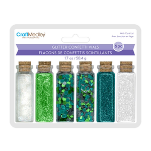 Craft Medley Glitter Confetti Vials | Sky (Green/Blue)