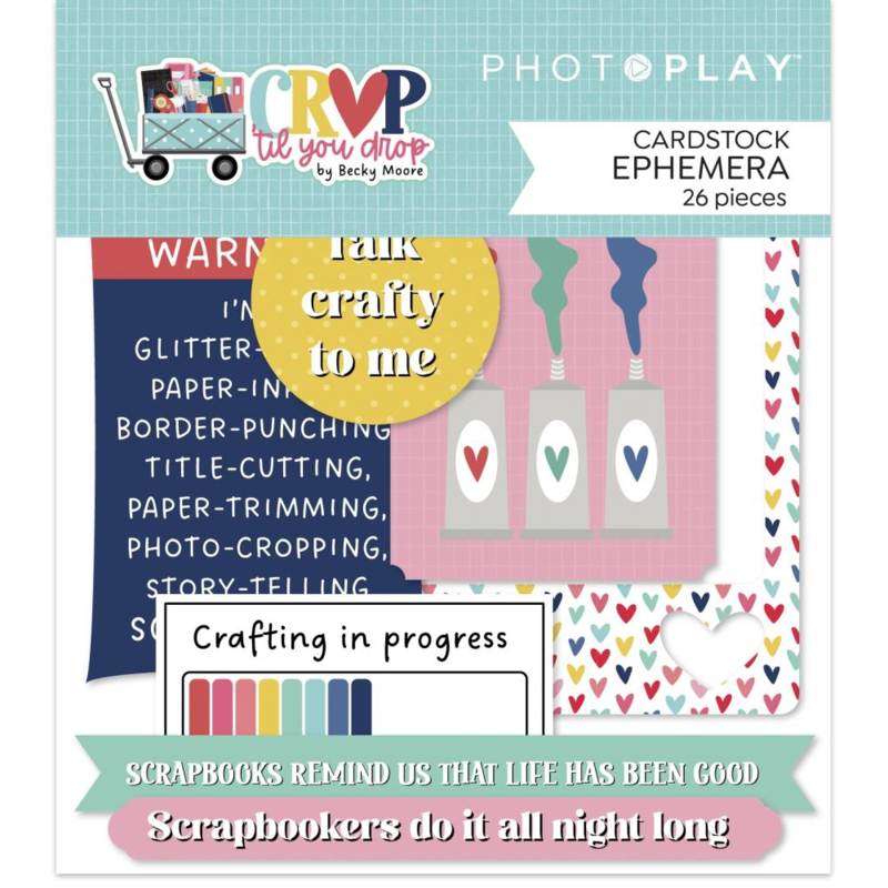 PhotoPlay Paper | Crop 'Til You Drop Ephemera Cardstock Die-Cuts x 26