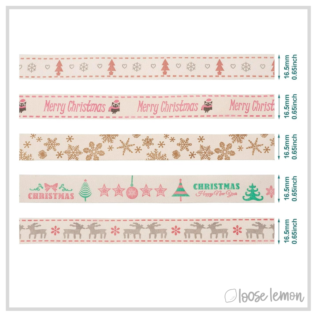 Rustic Ribbon x 1.8m (Snowflakes)