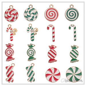 Christmas Enamel Charms x 16 | (SET C)