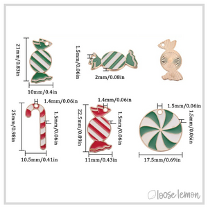 Christmas Enamel Charms x 16 | (SET C)