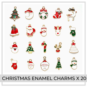 Christmas Enamel Charms x 20 | (SET D)