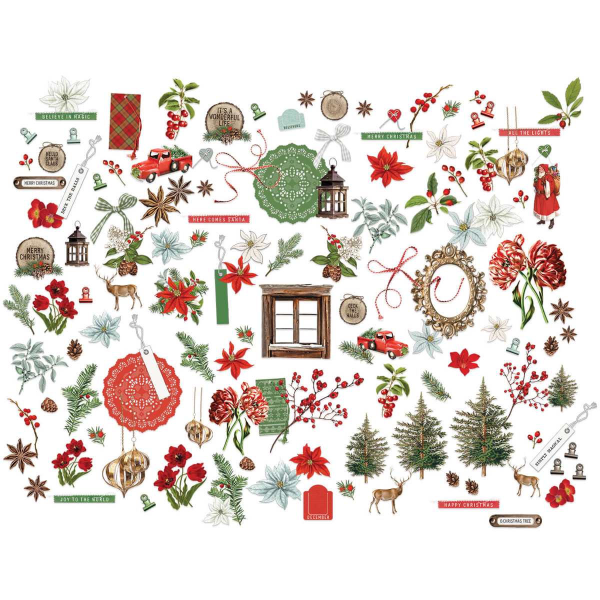 Evergreen Season Mini Laser Cut Elements (128 Pcs) | 49 and Market