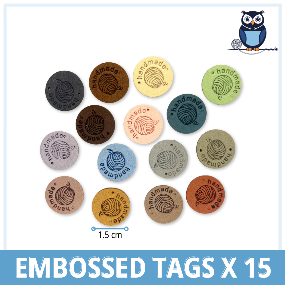 Embossed Handmade Tags x 15