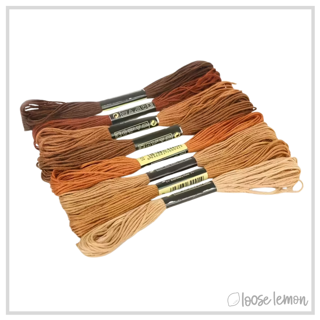 Embroidery Thread Set | 8 Pieces (Browns)