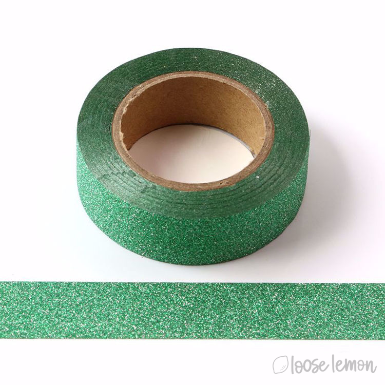 Green Glitter Washi Tape (10M)