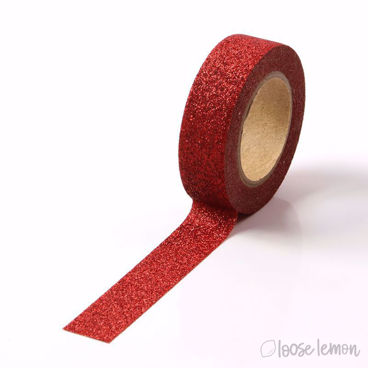 Red Glitter Washi Tape (10M)