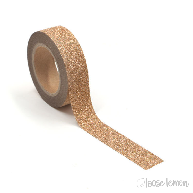 Rose Gold Glitter Washi Tape (10M)