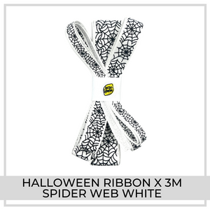 Halloween Ribbon x 3m (Spider Web White)