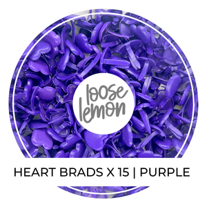 Heart Brads X 15 | Purple