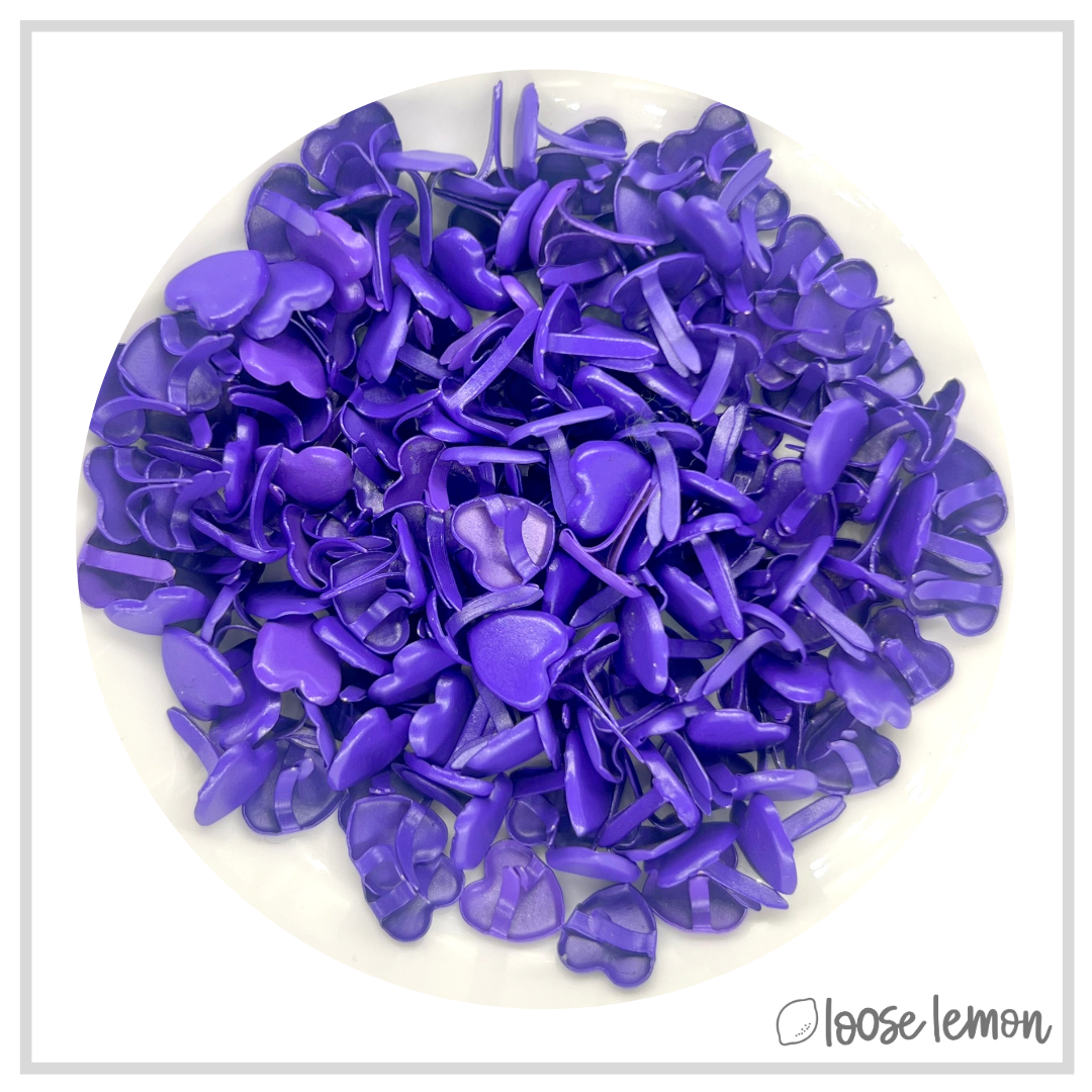 Heart Brads X 15 | Purple