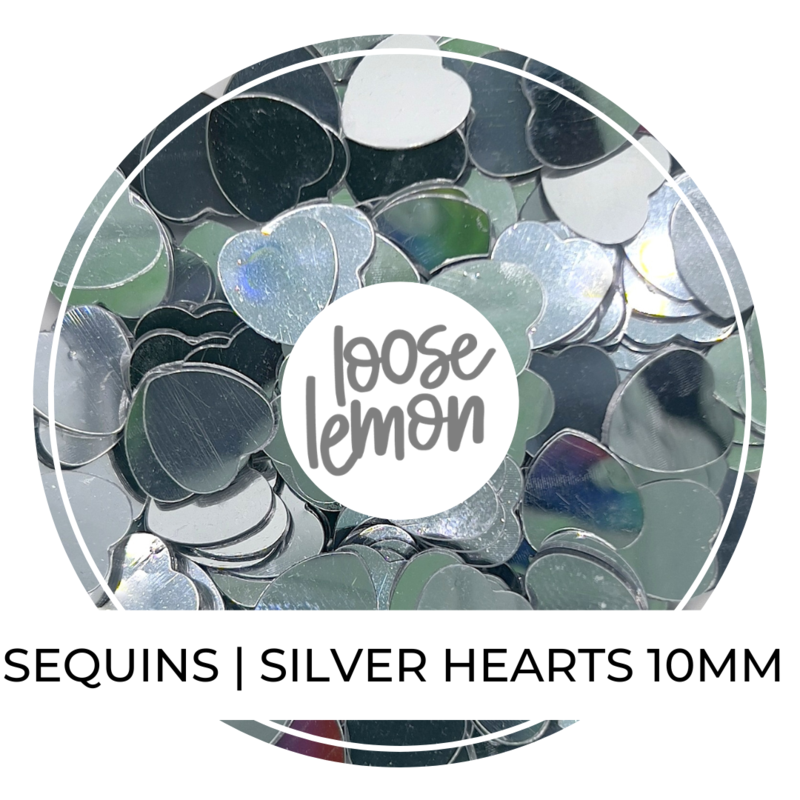 Sequins | Silver Hearts (10mm)