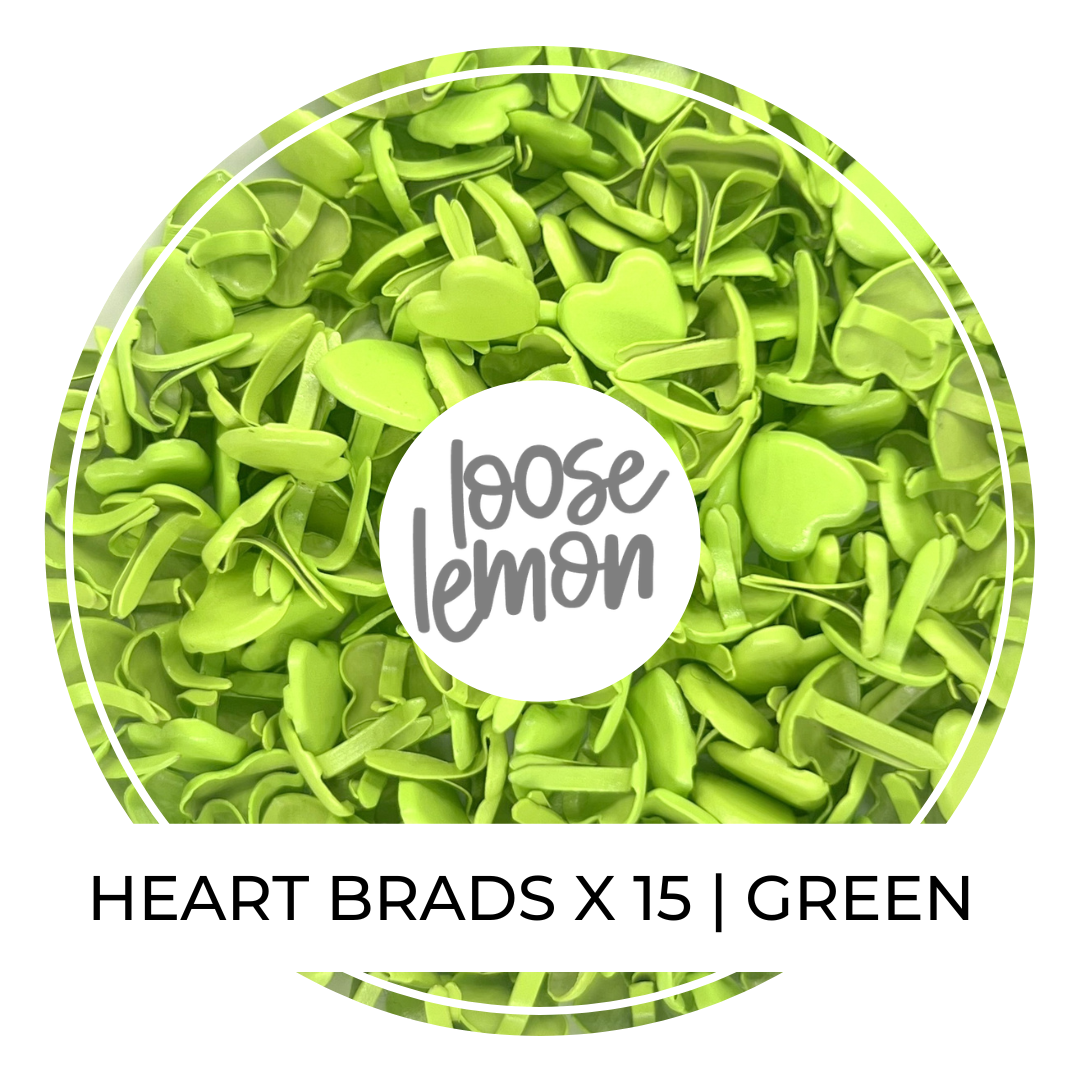 Heart Brads X 15 | Green
