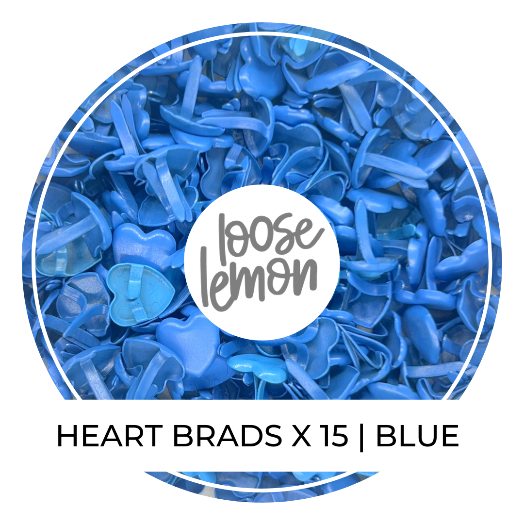 Heart Brads X 15 | Blue
