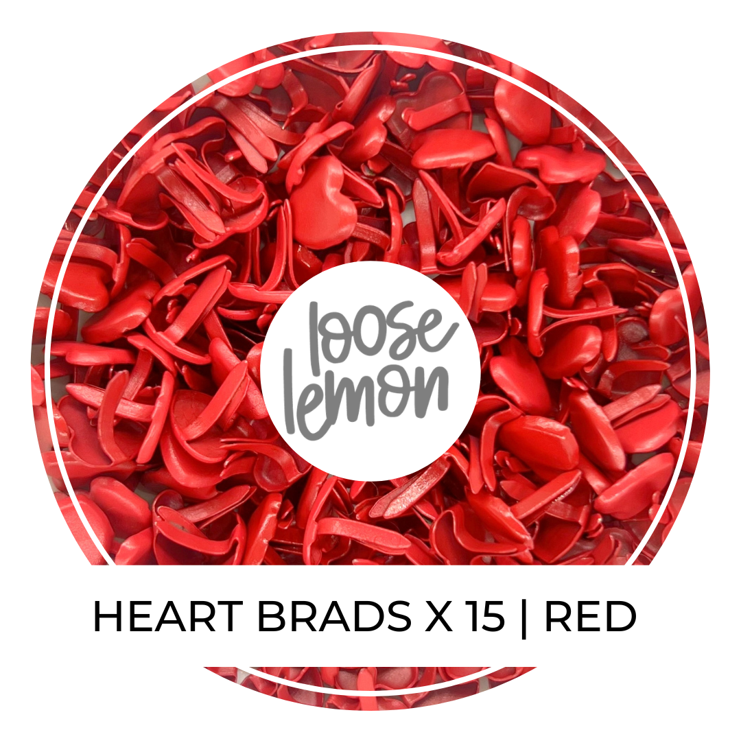 Heart Brads X 15 | Red