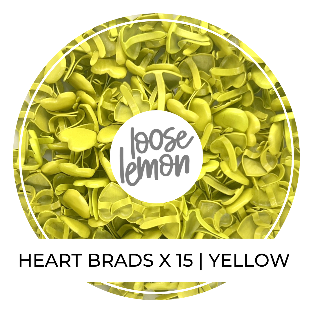Heart Brads X 15 | Yellow