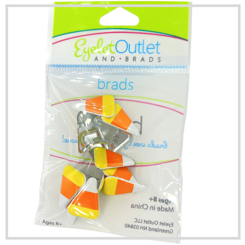 Candy Corn Brads x 12 | Eyelet Outlet