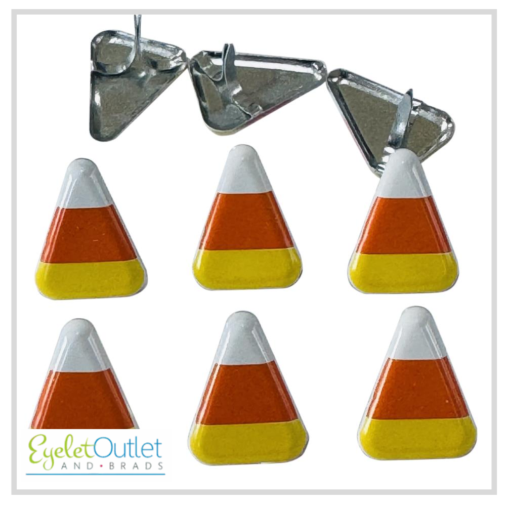Candy Corn Brads x 12 | Eyelet Outlet