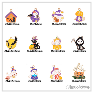 Halloween Enamel Charms x 12 | Fun Ghosts & More!