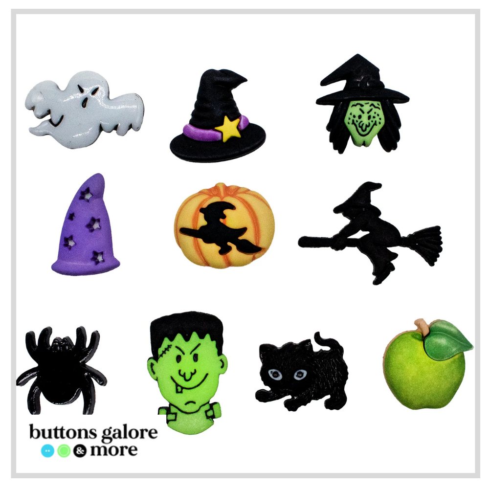 Halloween Buttons x 9 | Witches Kitchen (Buttons Galore & More)