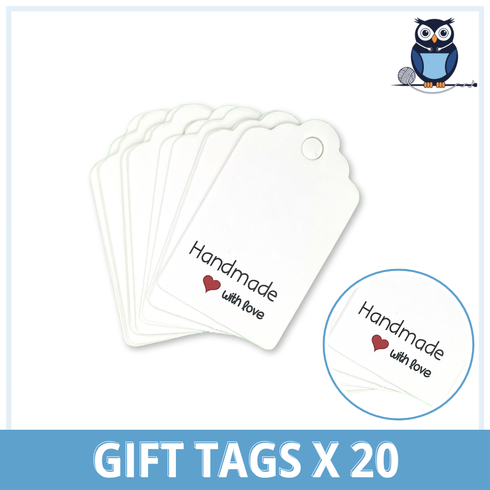 Handmade With Love Gift Tags x 20 | White